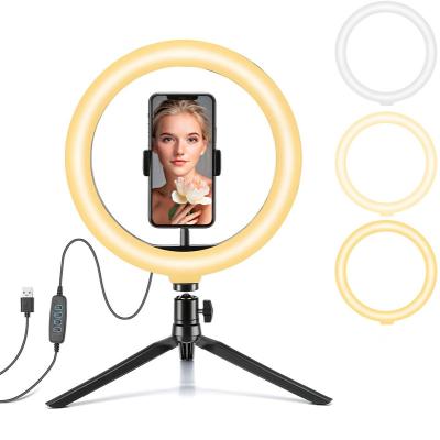 China PORTABLE Ring Light 10 Inch Photography LED Ring Light with Tripod Stand for Selfie Fill Light Take Photo Studio for sale