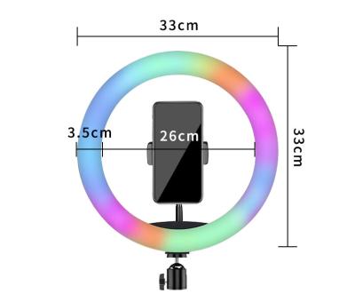 China PORTABLE RGB Ring Light With Tripod Stand Dimmable LED Ringlight with Phone Holder 2700K-7000K for Selfie Tiktok Photography for sale