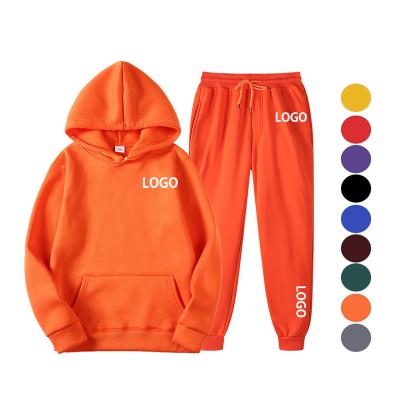 China 2022 Viable Wholesale Men's Casual Plain Tracksuit Custom Logo Set Unisex Oversized Heavy Sublimation Hoodie Outfits Blank Set for sale