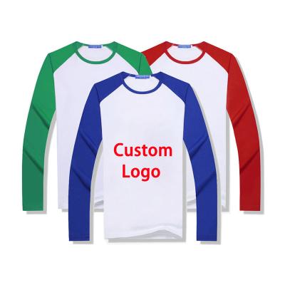 China Wholesale Viable Sublimation Plain Blank 100% Polyester Shirt Printing Long Sleeve 100% Sleeve T-Shirt With Customized Labels And Hang Tags for sale