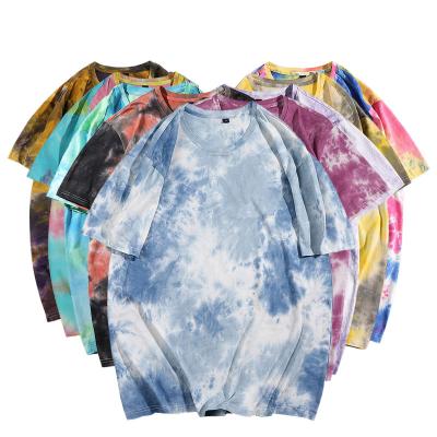 China Wholesale Fashion Street Style Cotton QUICK DRY Shorts Sheath Tie Dye Custom Printing Oversized Casual T-Shirts For Men for sale