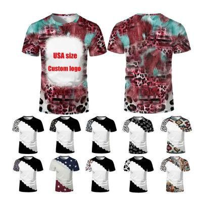 China Anti-pilling Halloween DIY Customized Plus Size Crewneck Unisex Sublimation Polyester Print T-shirt Bleach Fake Bleach Blank Shirt for sale