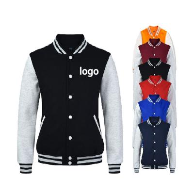 China OEM Sustainable High Quality Embroidery White Sports Cotton Baseball Jacket Custom Printing Long Sleeve Plain Teams Bomber Varsity Jacket for sale