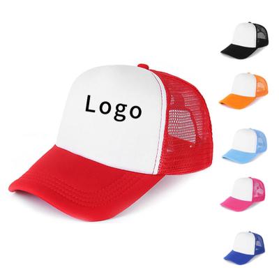 China breathable & Custom Waterproof Embroidery Logo Sports Hat Printing Polyester Mesh Trucker Hat Adjustable DIY Sublimation Blank Baseball Cap Hat for sale