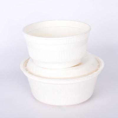 China Biodegradable Heavy Duty Tropical Paper Bowl Starch Cover Sealed For Microwave Use for sale