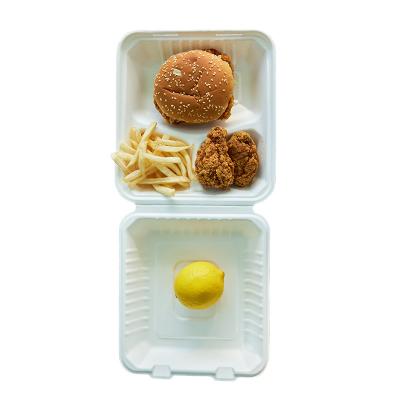 China Biodegradable Cake Takeaway Biodegradable Lunch Packaging Disposable Biodegradable Hamburger Fries Fried Chicken Container Custom Logo for sale