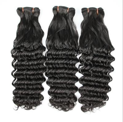 China 100% Silky Straight Wave Hair Fumi Double Drawn Deep Curly Hair Extensions for sale