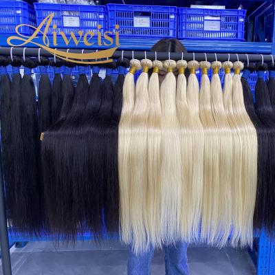 China Factory Price Silky Straight Wave Hair Bundles , Virgin Raw Cuticle Aligned Hair , Brazilian Hair Extensions for sale