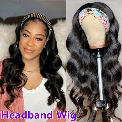 China Popular Body Wave Curl Natural Color Headband Hair Wigs For Lady for sale