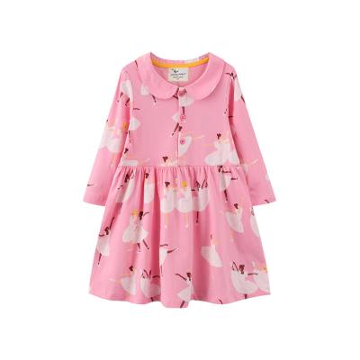 China Factory direct sale anti-static dress children 2-7 year old girls casual Autumn Color Pink Girl Dress for sale