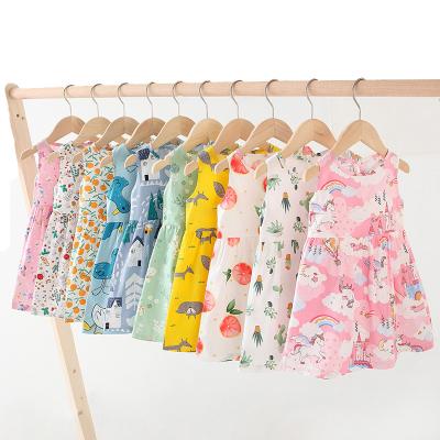 China Wholesale cartoon anti-static children's clothing summer cotton sleeveless baby dresses summer girls dresses shop for sale