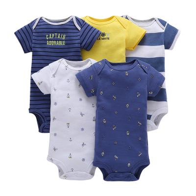 China Wholesale OEM 100% Organic Cotton Short Sleeve Baby Boy and Girl Overalls Boutique Overalls New for sale