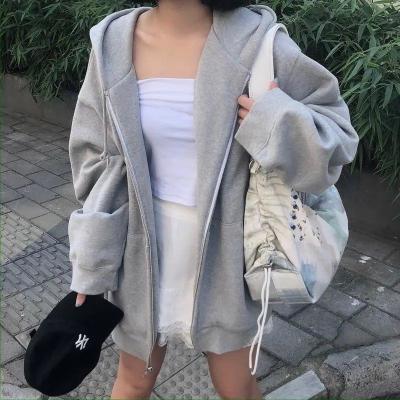 China Autumn New Loose Age Reduction 2021 Anti-wrinkle sweater women's hooded sports coat casual zipper cardigan coat for sale