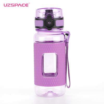 China UZSPACE 400ml Sustainable Good Quality Plastic Water Bottle Tritan Diamond Ion Creative Portable Sports Leakproof Material Water Bottle for sale