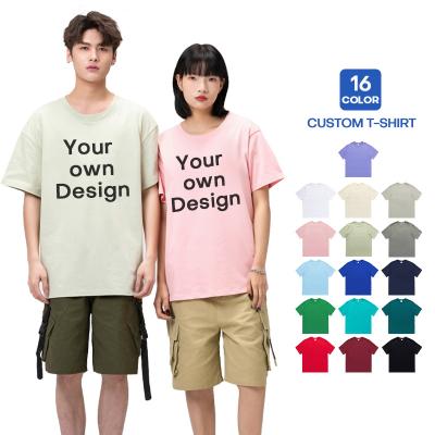 China Anti-Wrinkle High Street 100%Cotton Drop Shoulder Unisex Oversized T-shirt Customized White Plain T-shirt Custom Printing And Embroidery for sale