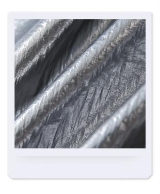 China Shiny Sliver PU Fabric 380T Reflective Nylon Crinkle Shiny Coat Winter Jacket Coating Outdoor Fabric Shiny Sliver Windproof for sale