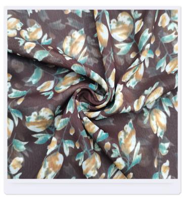 China 50D Crepe Running Chiffon Digital Flower Antistatic Printing Chiffon Fabric Tulle Textile For Dress Shirts for sale