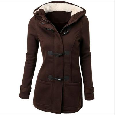 China 2021 Cheaper Winter Sales Women Warm Coats Breathable Hooded Horn Buckle Jacketss Women for sale