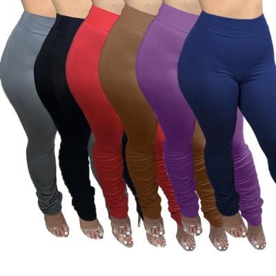 China 2020 Summer Solid Color Women Bottoms Women Bottoms Waterproof Casual Stacked Pants Female Trousers for sale