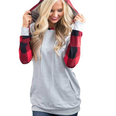 China Amazon 2019 Fashion Printed Plaid Sweatshirt Breathable Hoodie Women Streetwear for sale