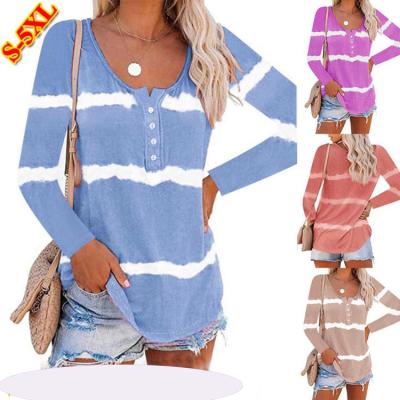 China Fashion Women's Breathable Tops Button Up Long Sleeve Letter Print Shirts For Wholesale for sale