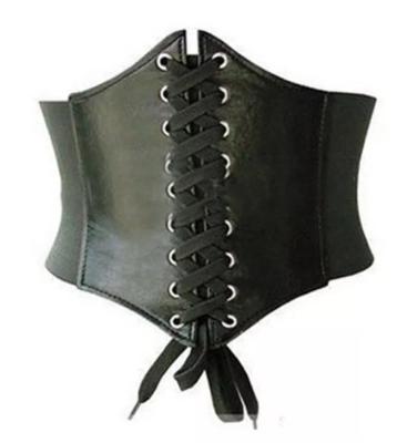 China Women Antibacterial Ladies Soft PU Leather Wrap Around Tie Corset Strap Waist Dress Wide Belt for sale