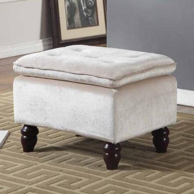 China Modern Folding Fabric Covered Storage Faux Fur Ottoman for sale