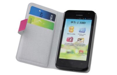 China Flip Huawei Leather case Phone Pouch with Card Slot For Huawei Ascend G330 U8825 C8825 for sale