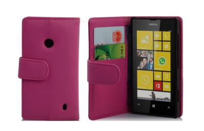 China Anti-Wear PU Wallet Cell Phone Case Stand Pouch with Card Slot For Nokia Lumia 520 for sale