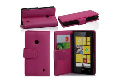 China Custom Color PU Wallet Cell Phone Case Stand For Nokia Lumia 520 for sale