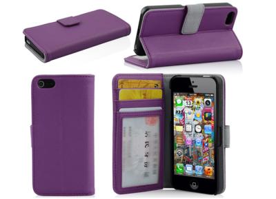 China 3 slot Wallet Cell Phone case, Iphone 5C iPhone 5mini PU Leather cases for sale