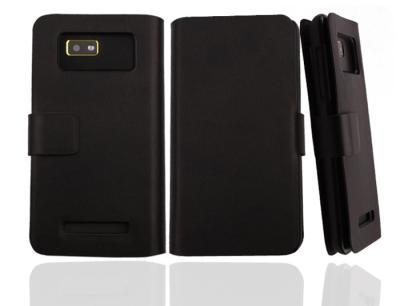 China Black Genuine HTC Leather Phone Case , Desire 400 Wallet Case With Card Slot for sale