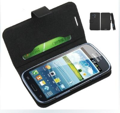 China Wallet Samsung PU Leather Phone Case with Button for Galaxy Core I8260 I8262 for sale