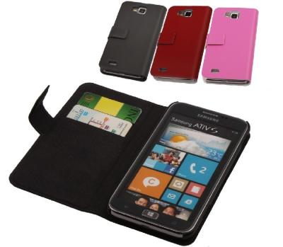 China Custom PU Leather Phone Case Extra Slim For SAMSUNG Ativ S I8750 for sale