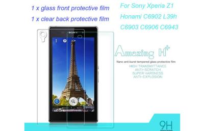 Cina Film di schermo di vetro di Xperia Z1 Honami C6902 L39h C6903 C6906 C6943 della guardia dello schermo di Sony in vendita