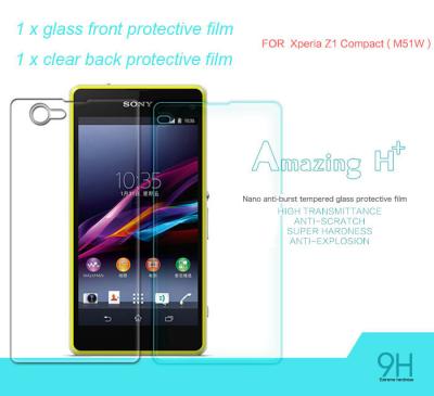 China Xperia Z1 Compact Z1mini D5503 M51W Sony Cell phone Glass Screen Protector for sale