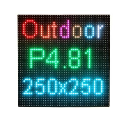 China 52x52 outdoor dots RGB led matrix 250x250mm outdoor business advertising full color led screen panel P4.81 led light wall panels for sale