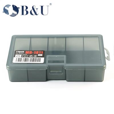 China PP B&U Fishing Tackle Box Large Capacity 5-Compartments Slim Clear Fishing Tackle Box Fishing Accessories Lure Hook Boxes Storage for sale