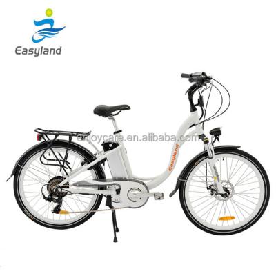 China White Aluminum Alloy BAFANG Motor 36V 250W 26inch Electric Lady City Bike for sale