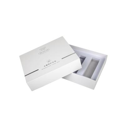 China Free Sample Handmade Custom Logo White Hard Paper Cosmetic Packaging Empty Rigid Perfume Box Bottle Set Gift Packing Shipping Boxes for sale