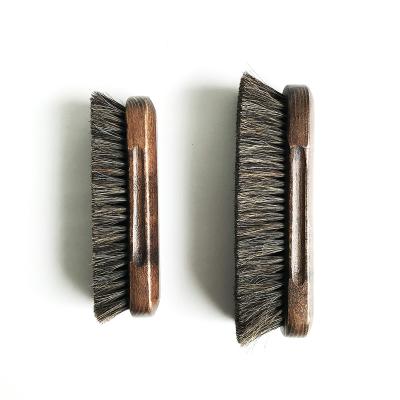 China High Quality Natural Shoe Care Beech Wood Handle Shoe Brush With Horse Hair Bristle for sale