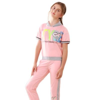 China New Casual Girls Dressing Set Babies Clothes Summer Kids Dressing Sets T-shirt+Pants 2Pcs Girls Suit Clothing for sale