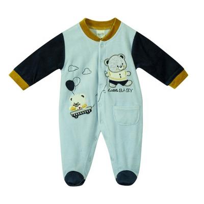 China Polyester/Cotton Autumn Newborn Baby Boy's Velvet Rompers Baby Boy's Rompers for sale