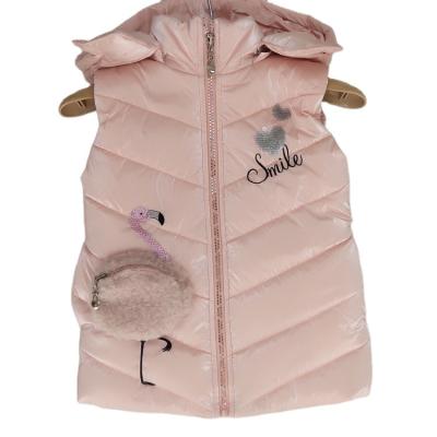 China Hot Selling Anti-wrinkle Kids Invest Girl's Hoodie Thick Padded Vest For Winter Girl's Vest for sale