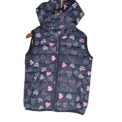 China Fashion Hot Sale Winter Anti-wrinkle Girl Hooded Vest Babies Down Vest for sale