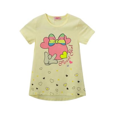 China 2021 Anti-pilling 2021 Children's T-shirt Sleeve T-shirt Cotton Print Baby Girl Cartoon Short Sleeve Shirt Children's Cute Baby Cloth for sale