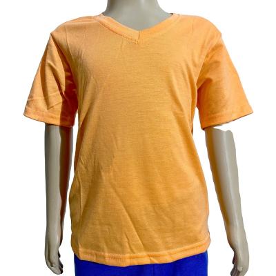 China Custom Summer Anti-Shrink Tee Printed High Quality Knitted Graphic Kid's Wear T-Shirt Short Sleeve Skin-Friendly In Orange Color for sale