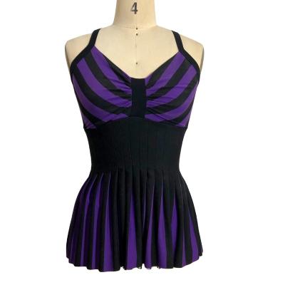 China Custom women's anti-pilling camis tops halter black purple crossover top pleated bows sexy colorful tops for ladies summer new design slim fit for sale