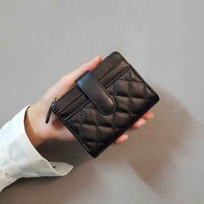 China NO Korean Fashion Women Stitched New Solid Color Short PU Leather Student Wallet Multifunctional Clutch Multi Card Girl Coin Purse for sale