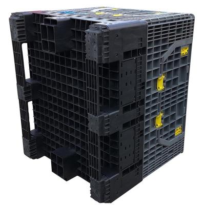 China Hot Sale Recycled Folding Plastic Folding Box Bulk Container Heavy Duty Industrial Plastic Pallet Box for sale